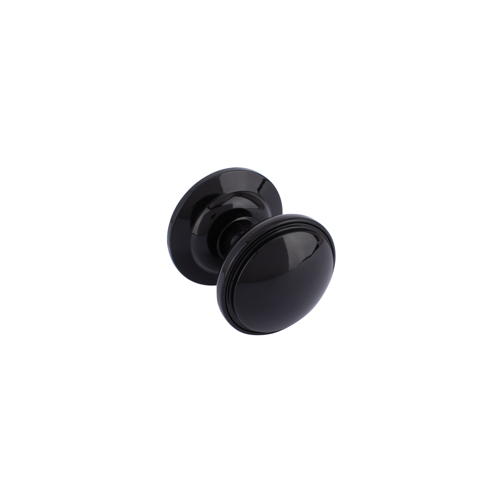 Timber Series Decorative Round Centre Door Knob (70mm) - Black